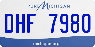 MI license plate DHF7980
