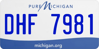 MI license plate DHF7981