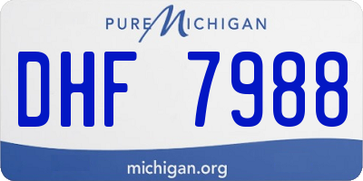 MI license plate DHF7988