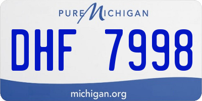 MI license plate DHF7998