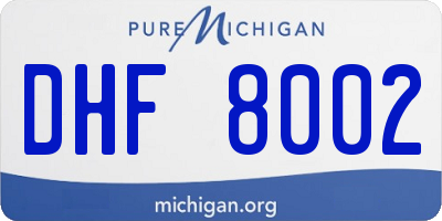 MI license plate DHF8002