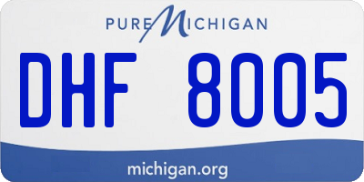 MI license plate DHF8005
