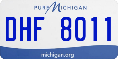 MI license plate DHF8011