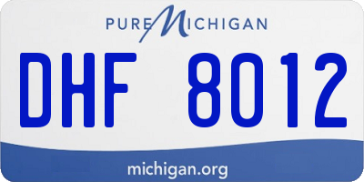 MI license plate DHF8012