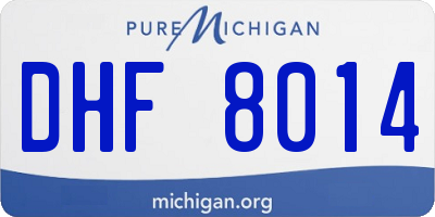 MI license plate DHF8014