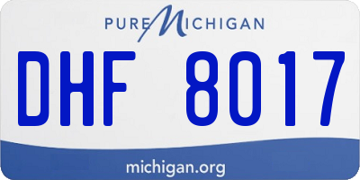 MI license plate DHF8017