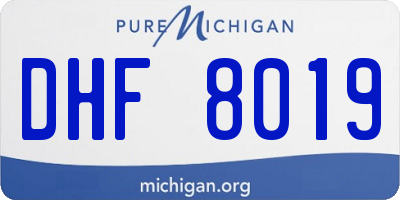 MI license plate DHF8019