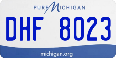 MI license plate DHF8023