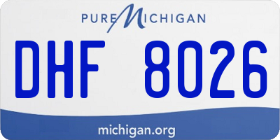 MI license plate DHF8026