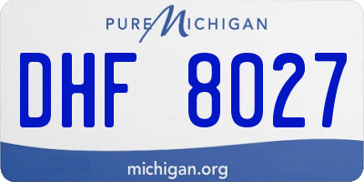 MI license plate DHF8027