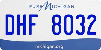 MI license plate DHF8032