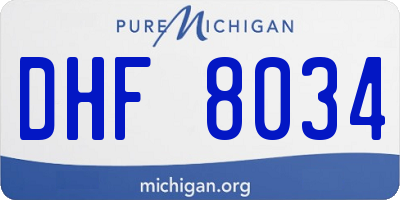 MI license plate DHF8034
