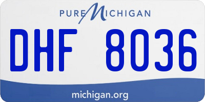 MI license plate DHF8036