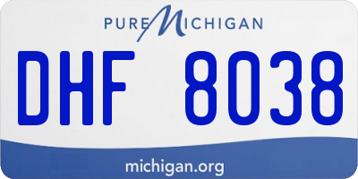 MI license plate DHF8038
