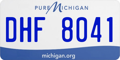 MI license plate DHF8041