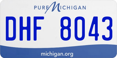 MI license plate DHF8043