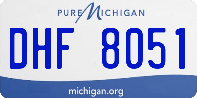 MI license plate DHF8051
