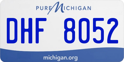 MI license plate DHF8052