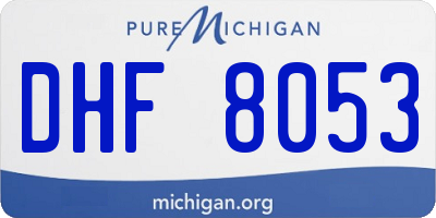 MI license plate DHF8053