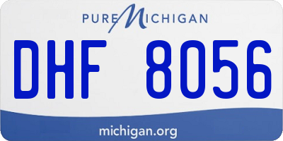 MI license plate DHF8056