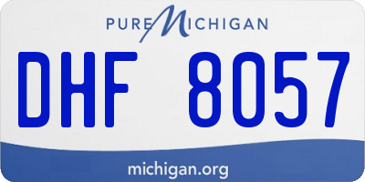 MI license plate DHF8057