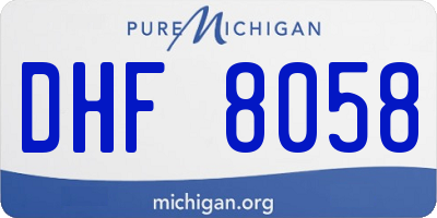 MI license plate DHF8058