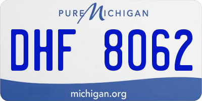 MI license plate DHF8062
