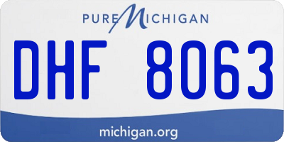MI license plate DHF8063