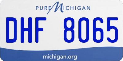 MI license plate DHF8065
