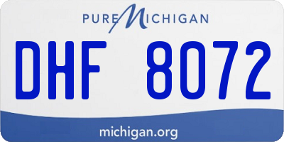 MI license plate DHF8072