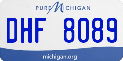 MI license plate DHF8089
