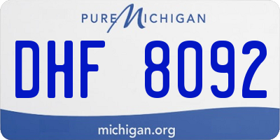 MI license plate DHF8092