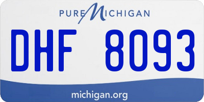 MI license plate DHF8093