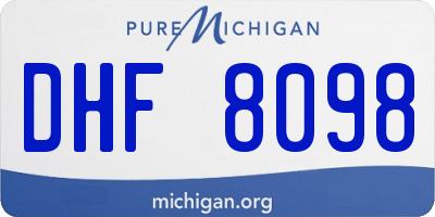 MI license plate DHF8098