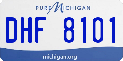 MI license plate DHF8101