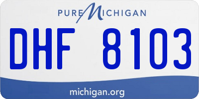 MI license plate DHF8103