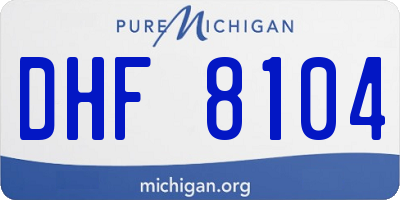 MI license plate DHF8104