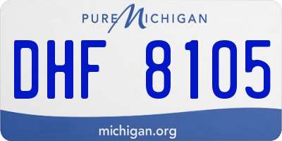 MI license plate DHF8105