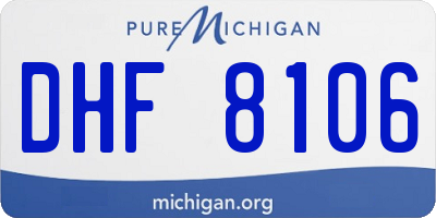 MI license plate DHF8106