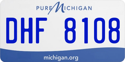 MI license plate DHF8108