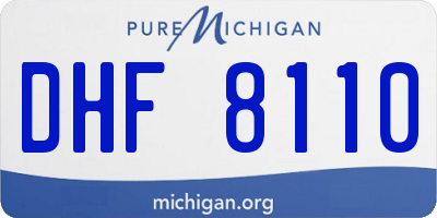 MI license plate DHF8110