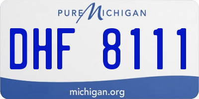 MI license plate DHF8111