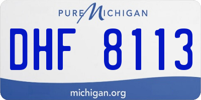MI license plate DHF8113