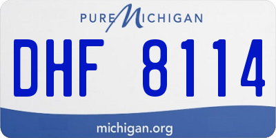 MI license plate DHF8114