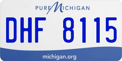 MI license plate DHF8115