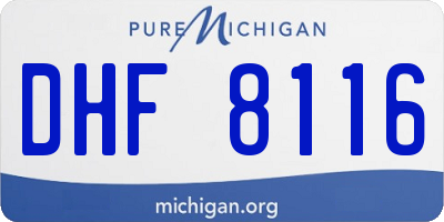 MI license plate DHF8116