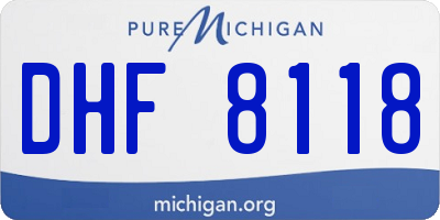 MI license plate DHF8118