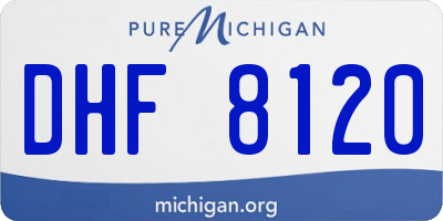 MI license plate DHF8120