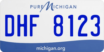 MI license plate DHF8123