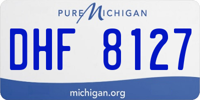 MI license plate DHF8127